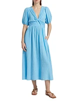 Lawsyn Cotton Twist-Front A-Line Midi-Dress