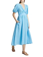 Lawsyn Cotton Twist-Front A-Line Midi-Dress