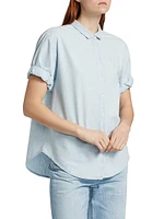 Channing Cotton Chambray Button-Front Shirt