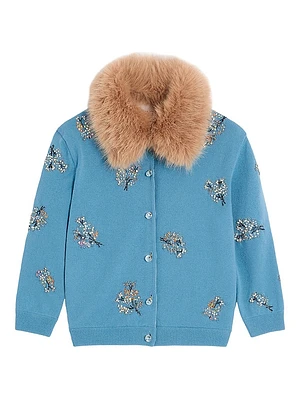 Embroidered Wool Cardigan