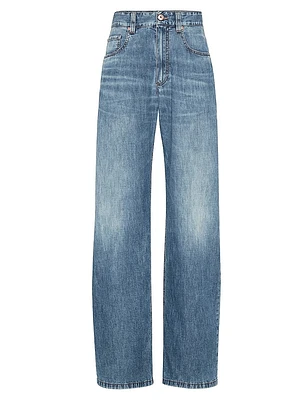 Lightweight Denim Contemporary Loose Trousers