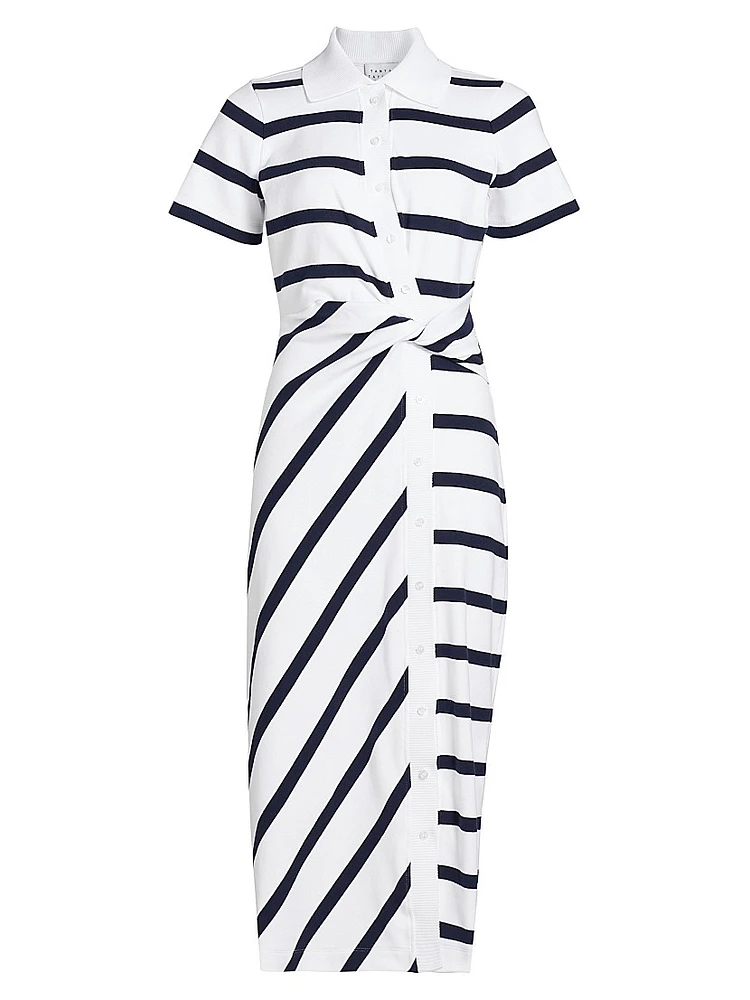 Ellicot Striped Stretch Cotton Shirtdress