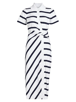Ellicot Striped Stretch Cotton Shirtdress