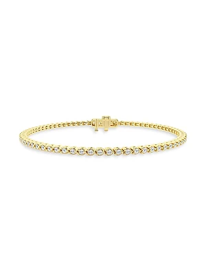 14K Yellow Gold & Natural Diamond Tennis Bracelet/1.00-10.00 TCW