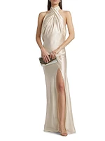 Darcy Satin Halterneck Gown