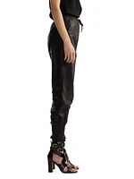 Leather Drawstring Joggers
