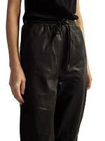 Leather Drawstring Joggers