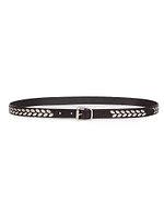 Almond Studded Leather Belt