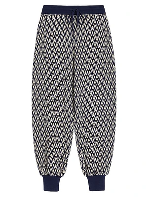 Toute La V Jacquard Wool Knit Pants