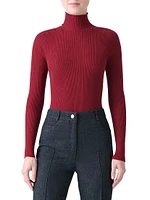 Mock Turtleneck Cashmere-Silk Sweater