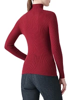 Mock Turtleneck Cashmere-Silk Sweater