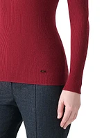 Mock Turtleneck Cashmere-Silk Sweater