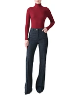 Mock Turtleneck Cashmere-Silk Sweater