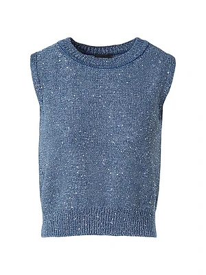 Sequined Linen-Blend Shell