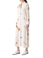 Floral Silk Crêpe Tunic Shirtdress