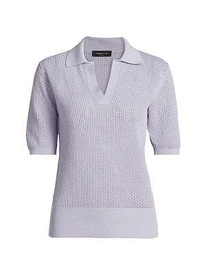 Micro Diamond Mesh Polo Shirt