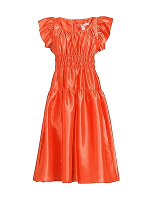 Vanessa Ruched Metallic Mididress