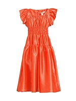 Vanessa Ruched Metallic Mididress