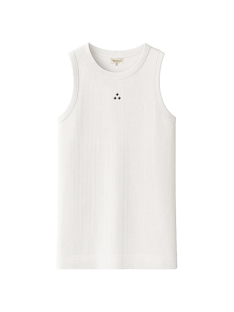Destroy and Rebuild Rivet Rib-Knit Cotton Tank