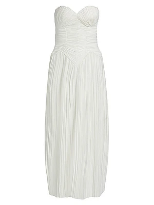 Ashika Pleated Strapless Gown