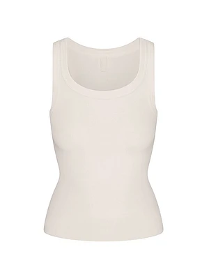Cotton Rib Scoop Neck Tank