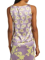 Floral Silk Sleeveless Blouse