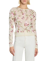Embroidered Cashmere-Silk Top