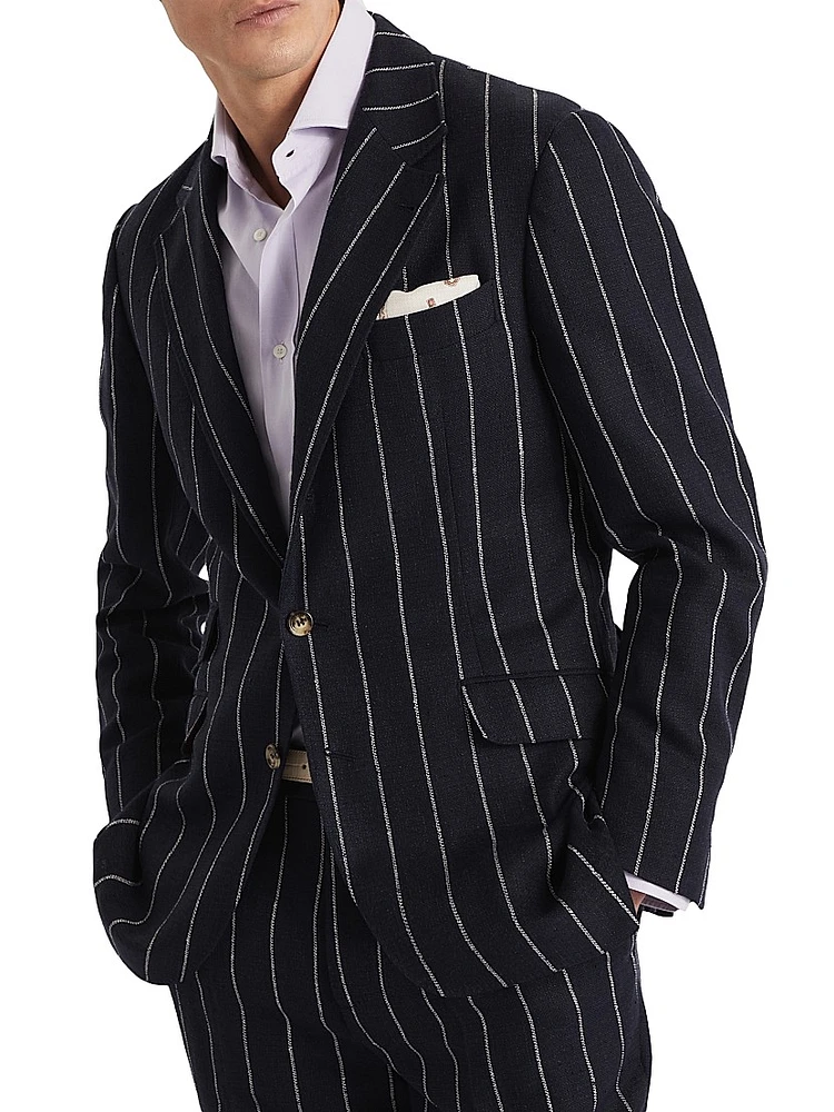 Stripe Canvas Deconstructed Cavallo Blazer