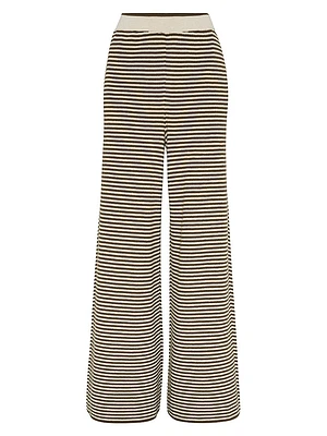 Striped Cotton Knit Track Trousers