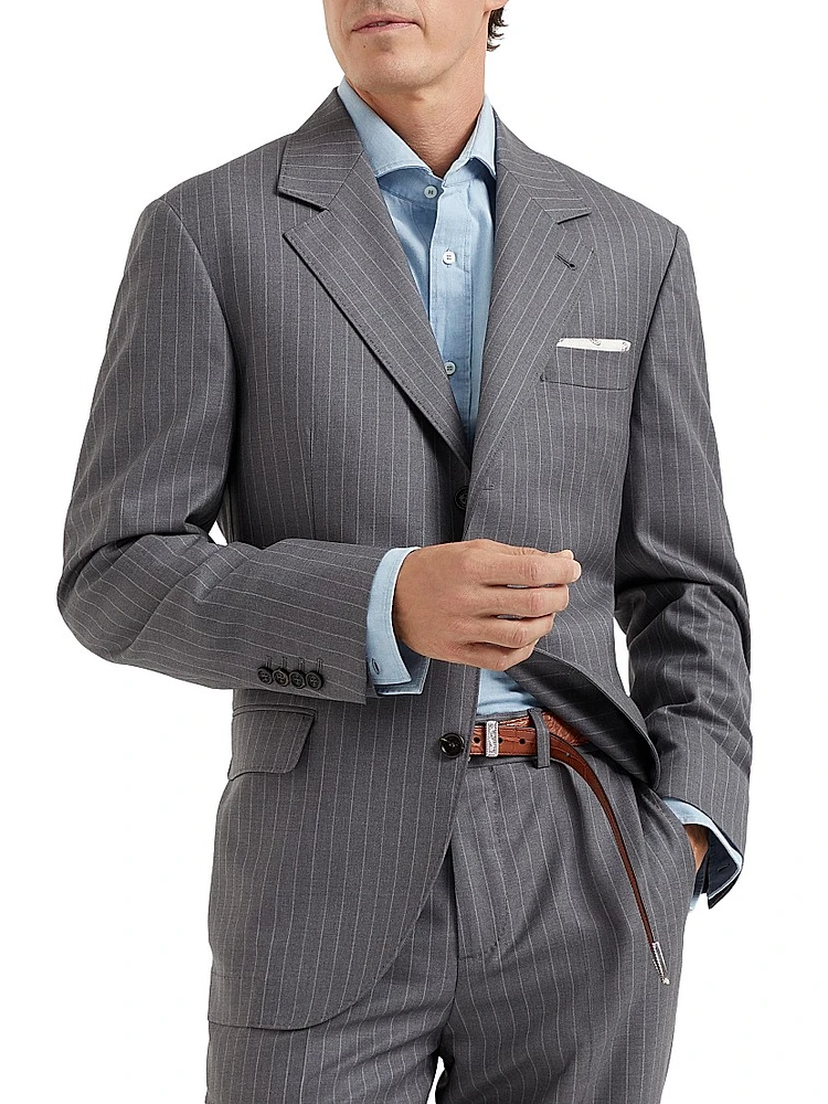Virgin Wool Chalk Stripe Batavia Blazer