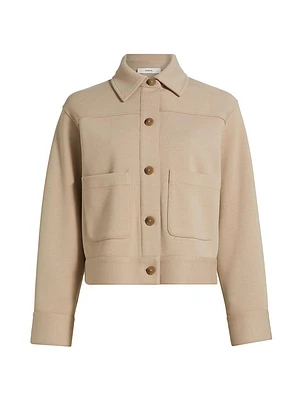 Button-Front Crop Jacket