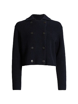 Double-Breasted Sweater Jacket