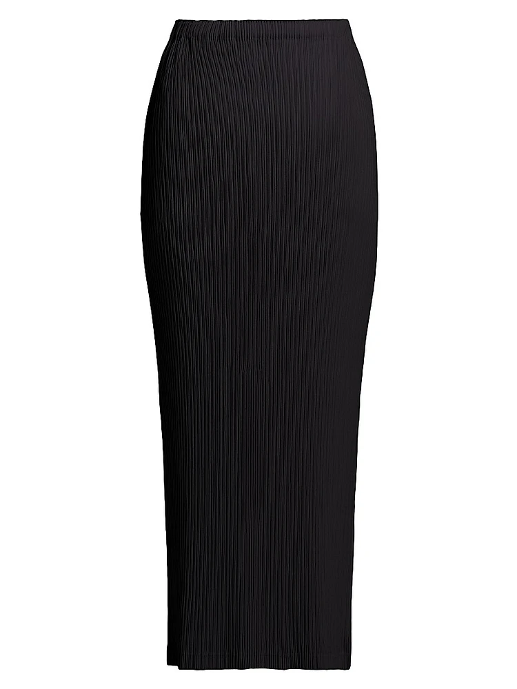 Hatching Pleats Maxi Skirt