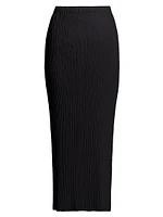 Hatching Pleats Maxi Skirt