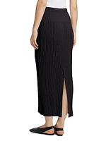 Hatching Pleats Maxi Skirt