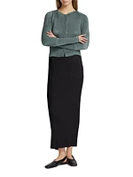 Hatching Pleats Maxi Skirt