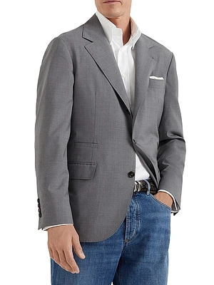 Super 150s Lightweight Wool and Silk Deconstructed Blazer