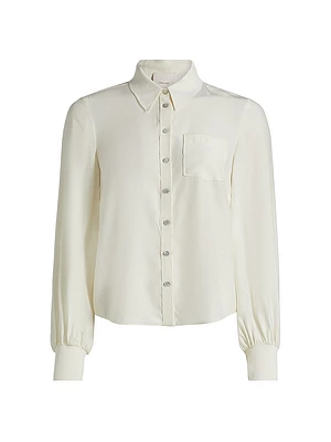 Karina Button-Front Blouse