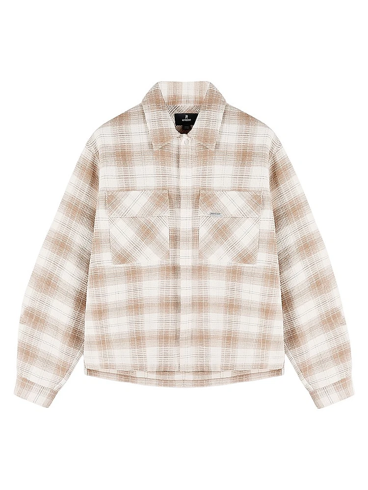 Waffle-Knit Flannel Shirt