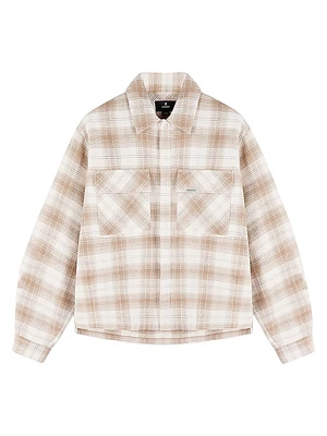 Waffle-Knit Flannel Shirt