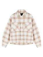 Waffle-Knit Flannel Shirt