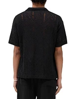 Crochet Cotton-Blend Camp Shirt