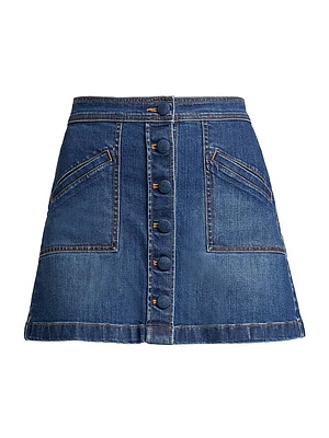 Kimi Denim A-Line Miniskirt