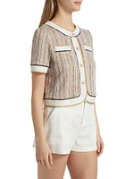 Sterling Striped Knit Short-Sleeve Jacket
