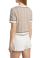 Sterling Striped Knit Short-Sleeve Jacket