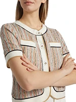 Sterling Striped Knit Short-Sleeve Jacket