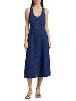 Nomi Belted Sleeveless A-Line Midi-Dress