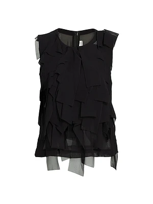 Shredded Sleeveless Blouse