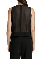 Shredded Sleeveless Blouse