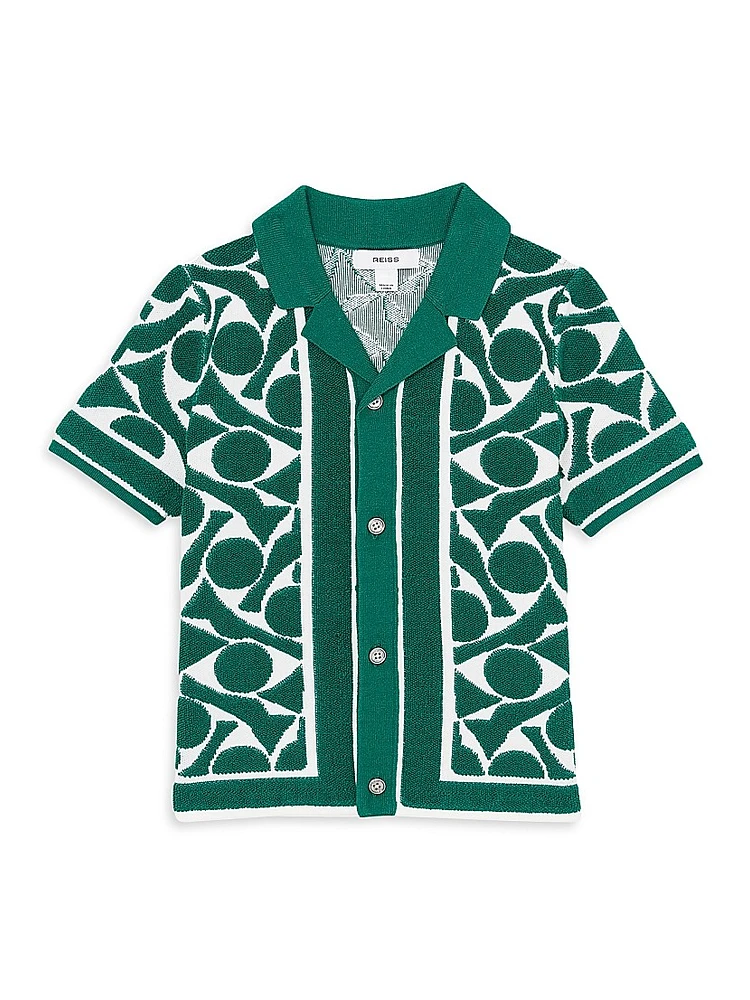 Little Boy's & Dermond Jacquard Shirt Shorts Set